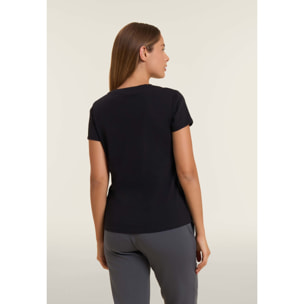 T-shirt in cotone Supima con logo in paillettes bicolore