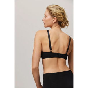 Reggiseno push-up senza ferretto in cotone biologico nero, coppe B e C