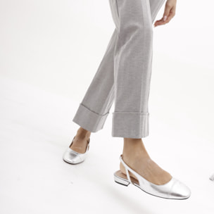 SLINGBACK FLAT PUNTALE ARGENTO
