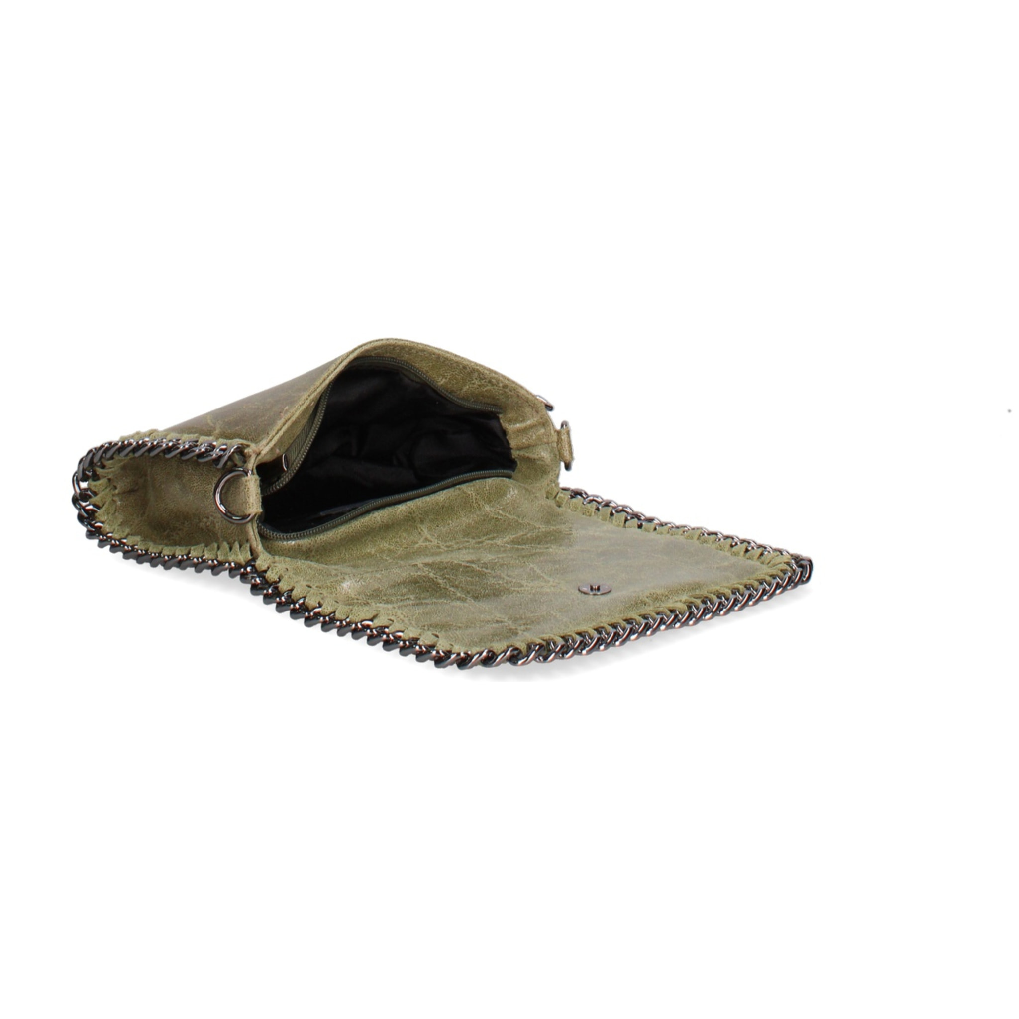 Borsa a tracolla da donna Made in Italy - Eolian Nova - Pelle scamosciata stampata - 22.0 x 13.0 x 4.0 cm