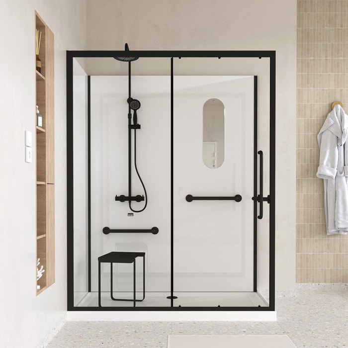 Cabine de douche Sécurisée et Accessible à Tous 160x85x220cm - Mitigeur Thermostatique