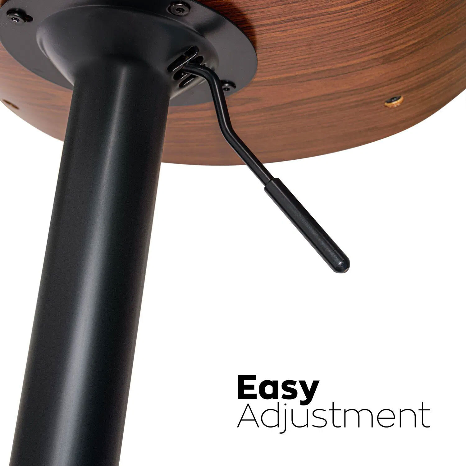 Glasgow - Set 2 Sgabelli Bar imbottiti 52,5x94/115x40 cm in legno Massello e Similpelle Marrone