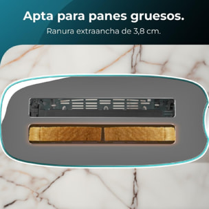 Tostador Toast&Taste Extra Double W, 1350W de Potencia, Doble ranura larga para