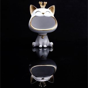 Statue Chat Blanc Vide Poche