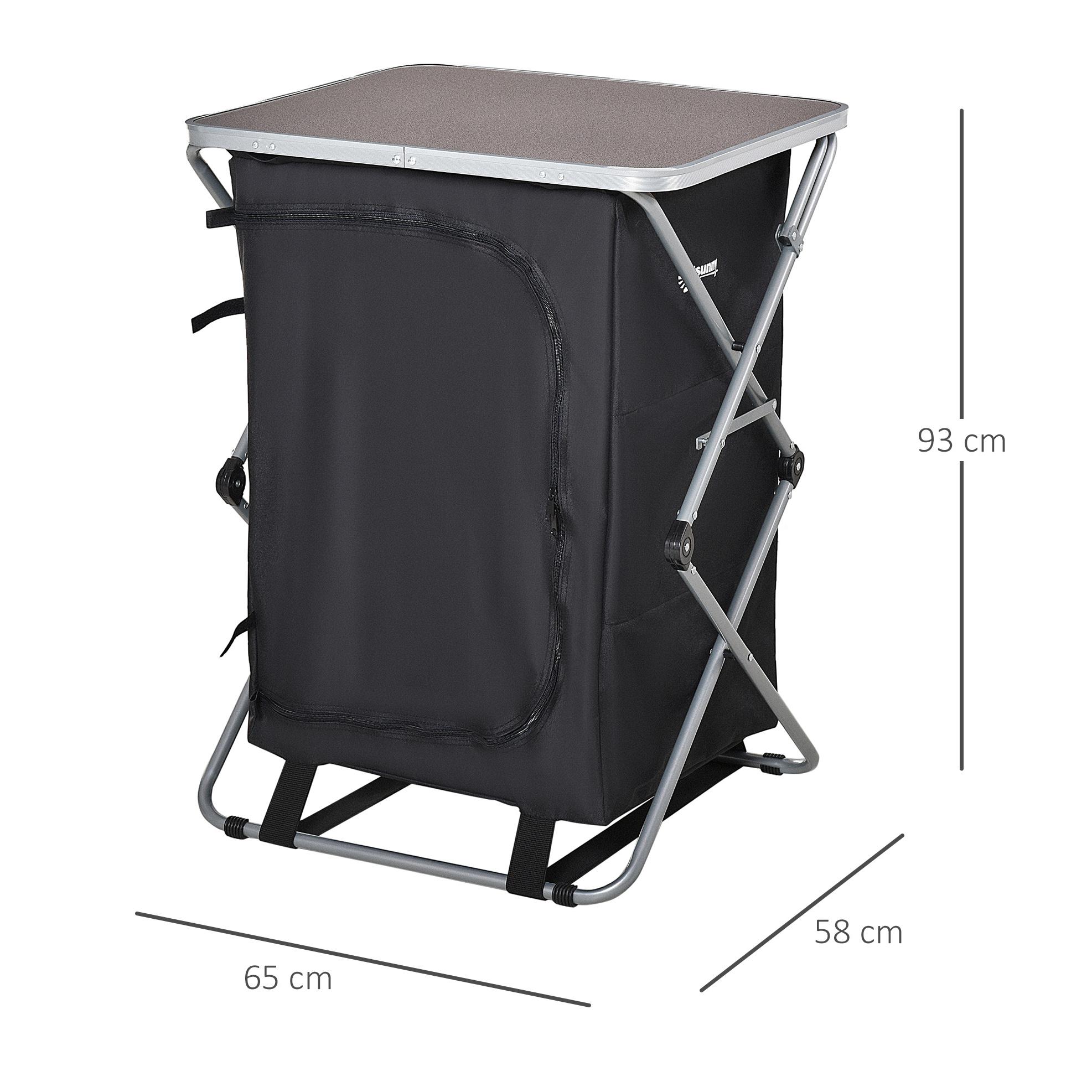 Armario Cocina de Camping Plegable con 3 Estantes Bolsa de Transporte 58X65x93cm