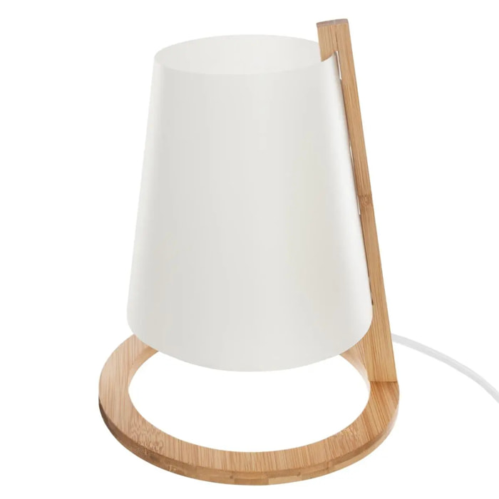 Lampe "Pita" - bambou et blanc H26 cm