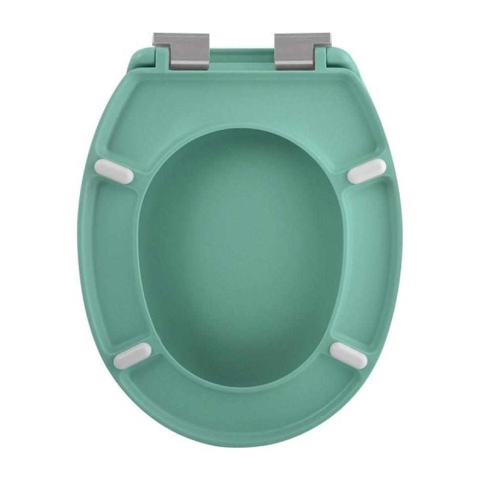 Abattant wc Thermo dur avec frein de chute NEELA Vert mat - Charnières ABS Chromé Spirella