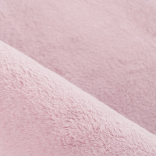 BARROW - Tapis rond en fausse fourrure doux uni Rose