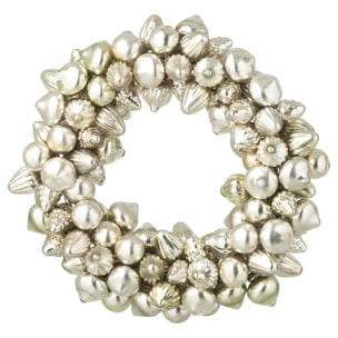 J-Line décoration couronne Boule de Noël - verre - argent