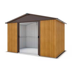 Abri de jardin métal aspect bois Yardmaster 5,3 m² + kit d'ancrage