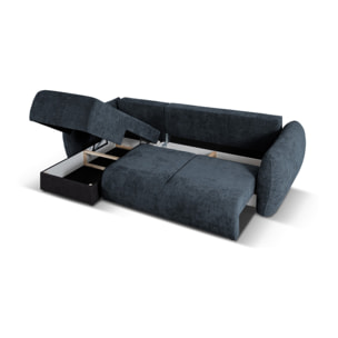 Canapé d'angle gauche convertible avec coffre de rangement "Matera" 4 places en chenille bleu roi