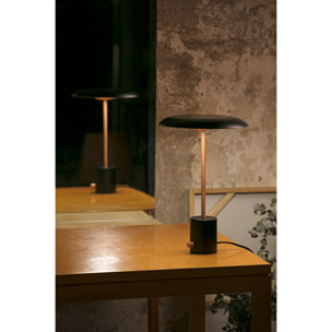 HOSHI Lampe de table noire et cuivre brossée