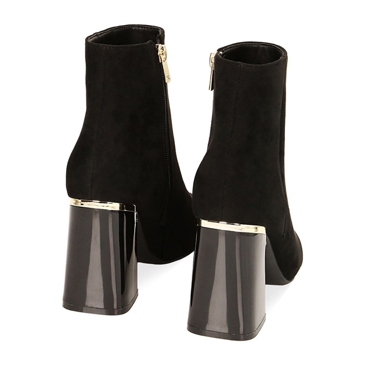 Stivaletti neri in microfibra, tacco 9 cm