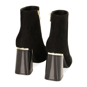 Stivaletti neri in microfibra, tacco 9 cm