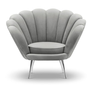 Fauteuil "Kingston" en velours gris foncé