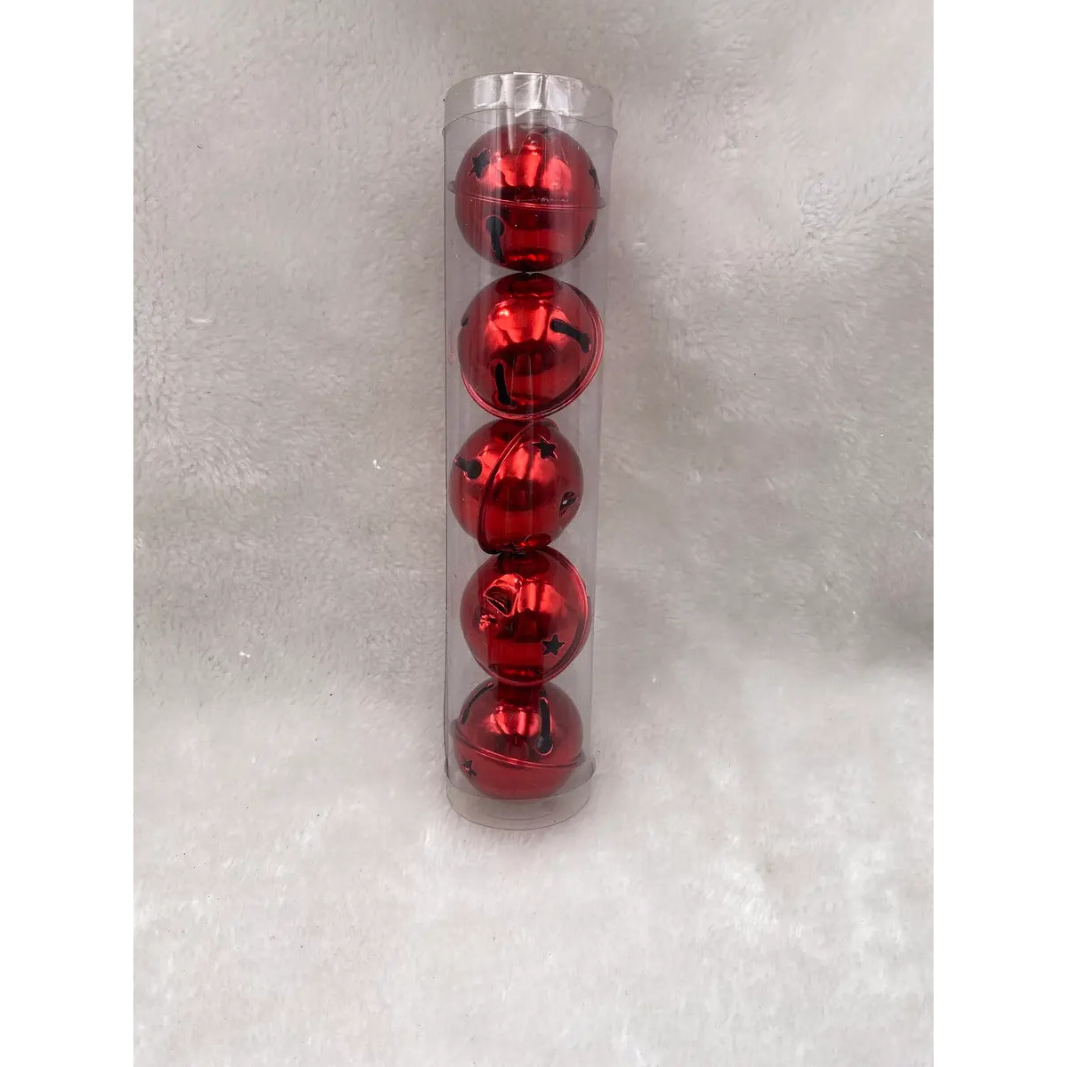 Lot de 5 sujets grelots métal D.5cm rouge