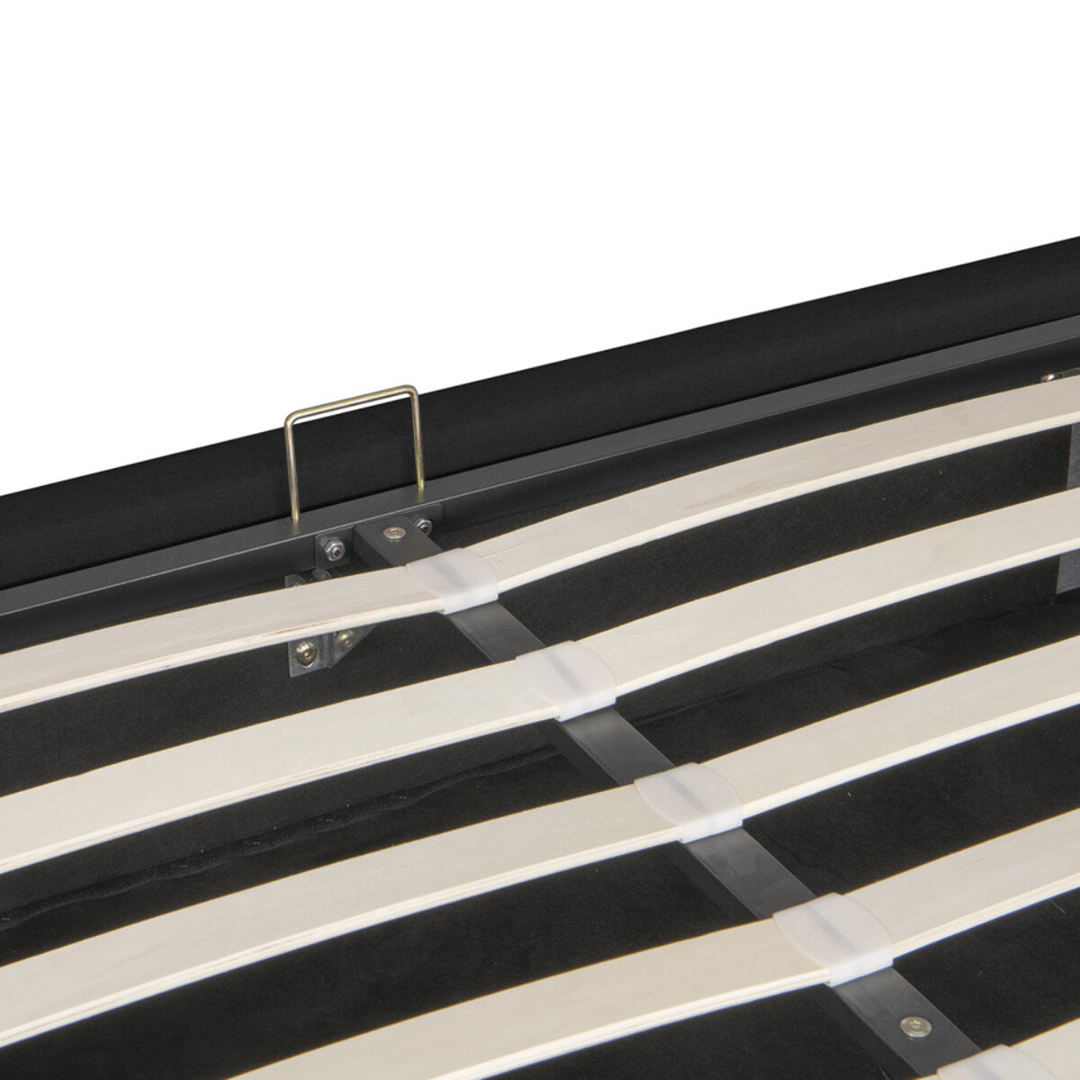 Lit coffre Otto en similicuir noir avec sommier 140x190cm