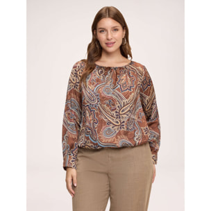 Fiorella Rubino - Blusa con stampa paisley - Marrone