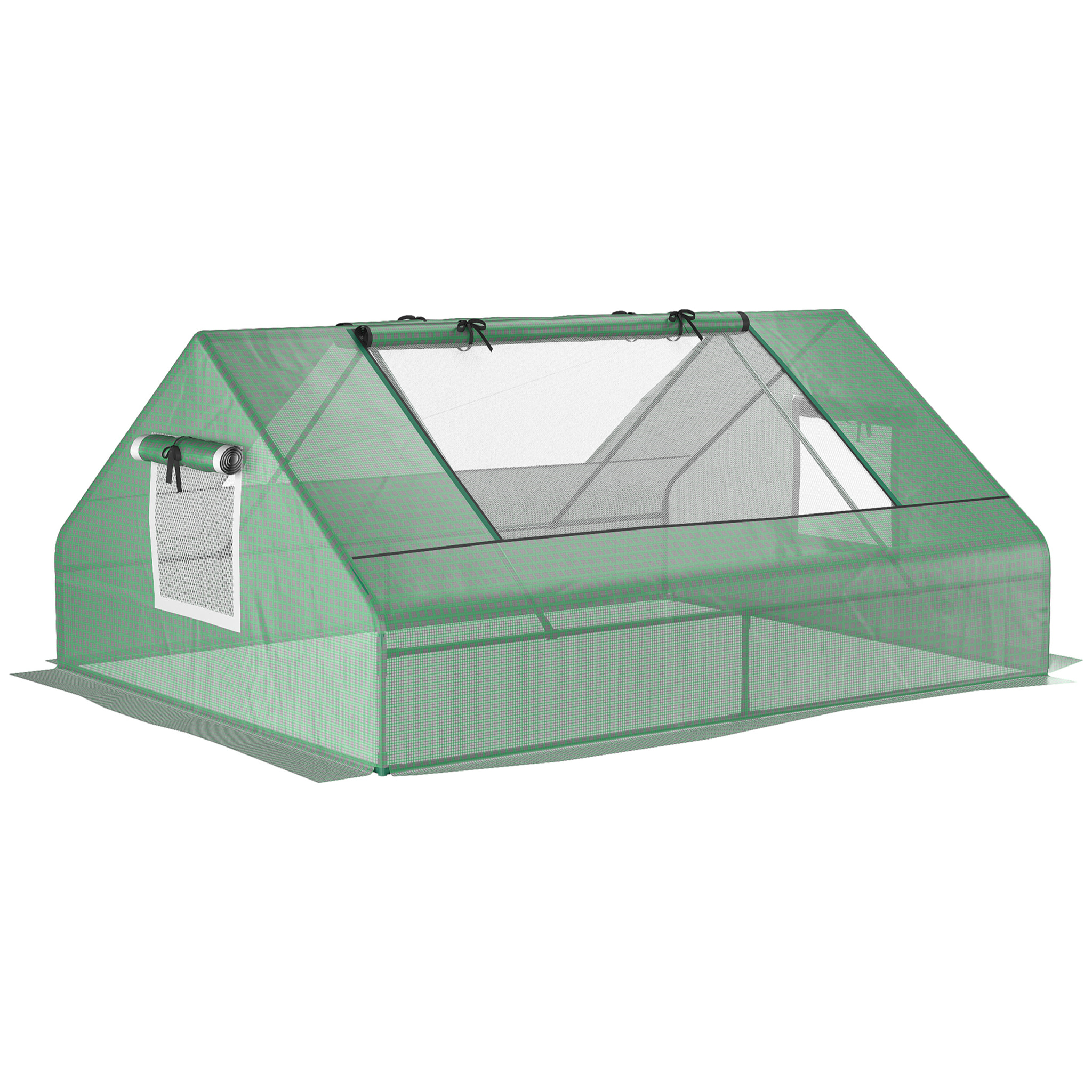 Invernadero de Exterior, 180x140x80 cm, Invernadero Pequeño con 4 Ventanas Enrollables de Malla, Marco de Acero y Cubierta PE 140g/Ã£Å½Â¡ Anti-UV para Jardin, Cultivos, Plantas, Verde