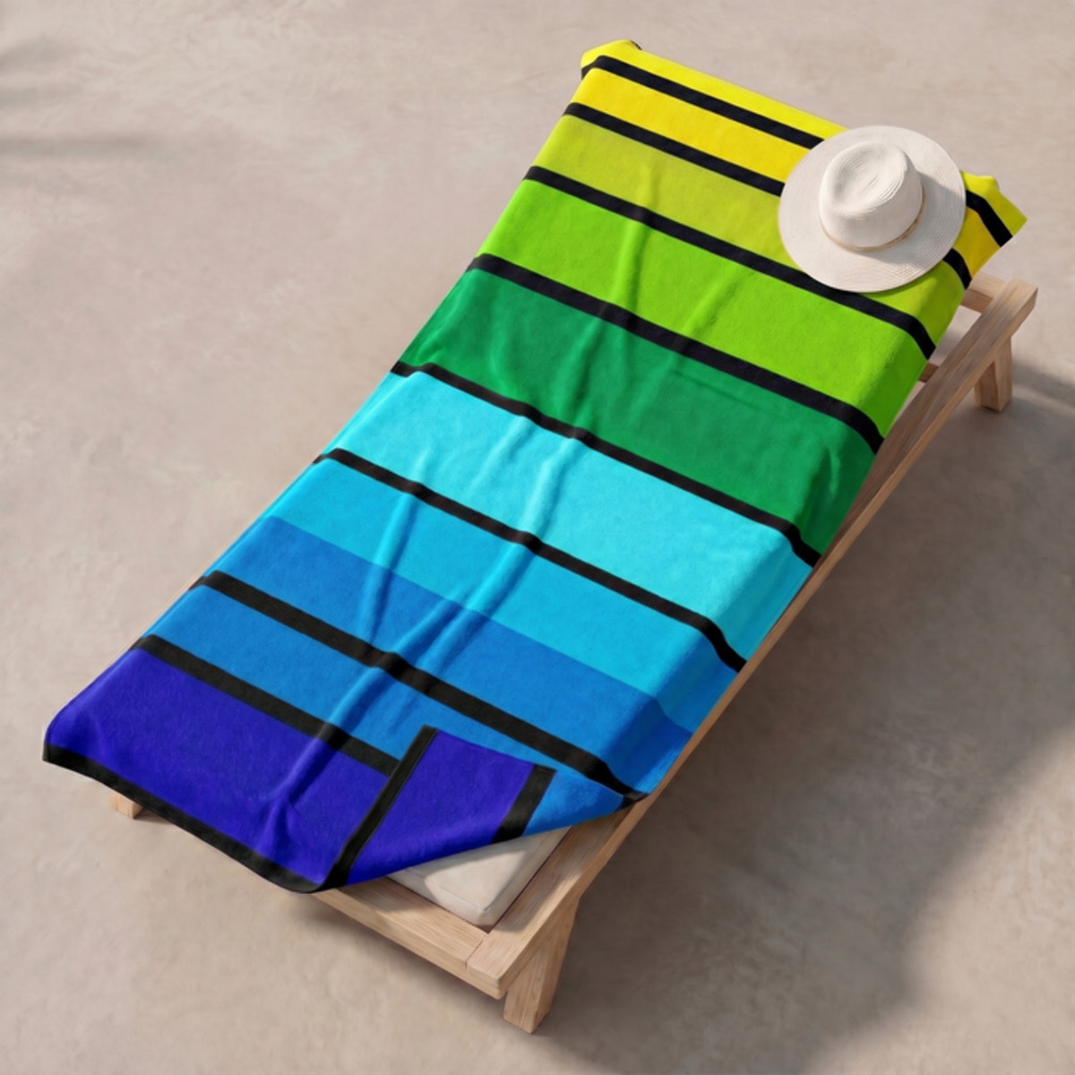 Telo mare in spugna jacquard, 90x165 cm, 100% cotone egiziano, morbido e super assorbente, asciugamano spiaggia grande a righe multicolor, resistente e certificato OEKO-TEX, ideale per mare piscina palestra e viaggio