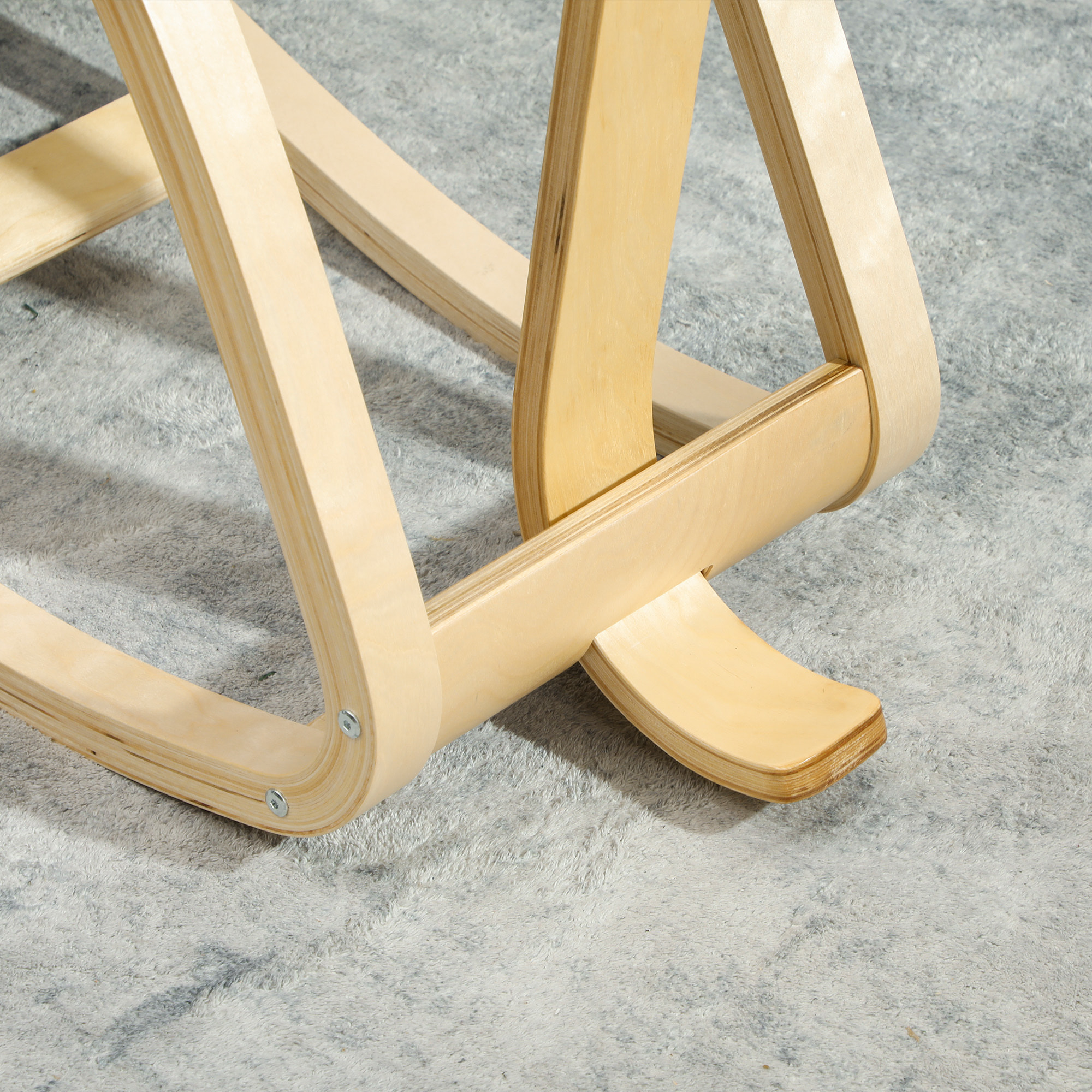 Siège ergonomique - siège assis-genoux - chaise assis genoux avec dossier - bois bouleau tissu blanc cassé