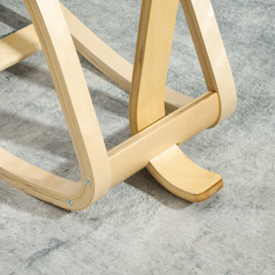 Siège ergonomique - siège assis-genoux - chaise assis genoux avec dossier - bois bouleau tissu blanc cassé