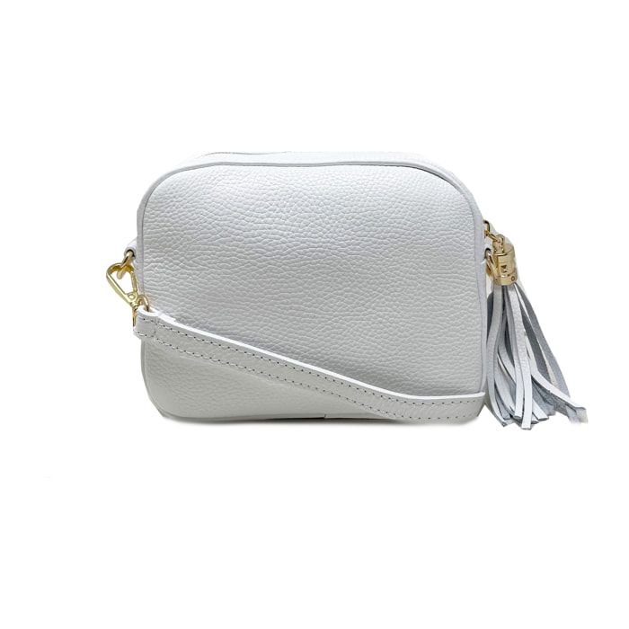 Chicca Borse - Tracollina Clutch Donna in Vera Pelle - Colore Bianco