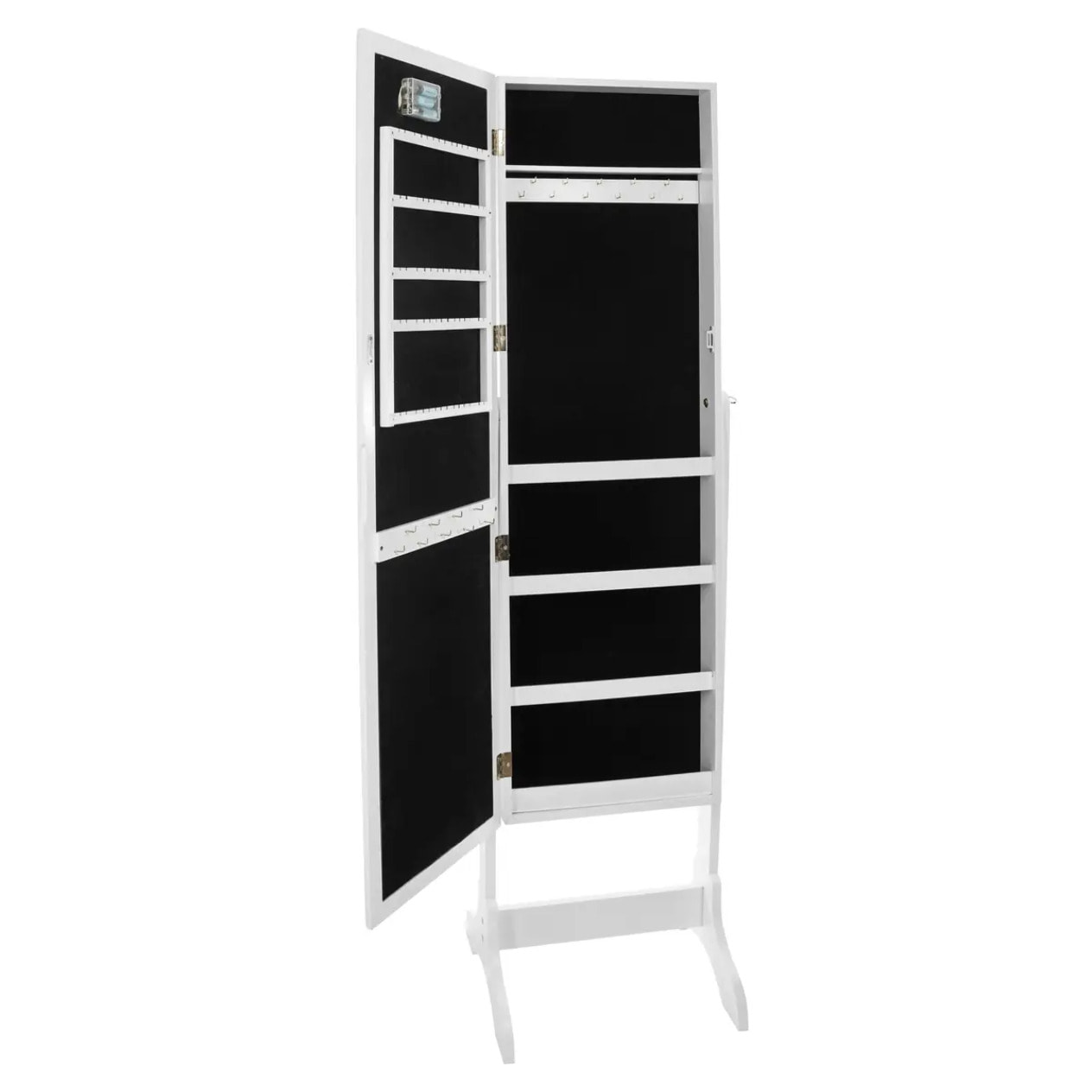 Armoire à bijoux LED verre - blanc - 47x155 cm