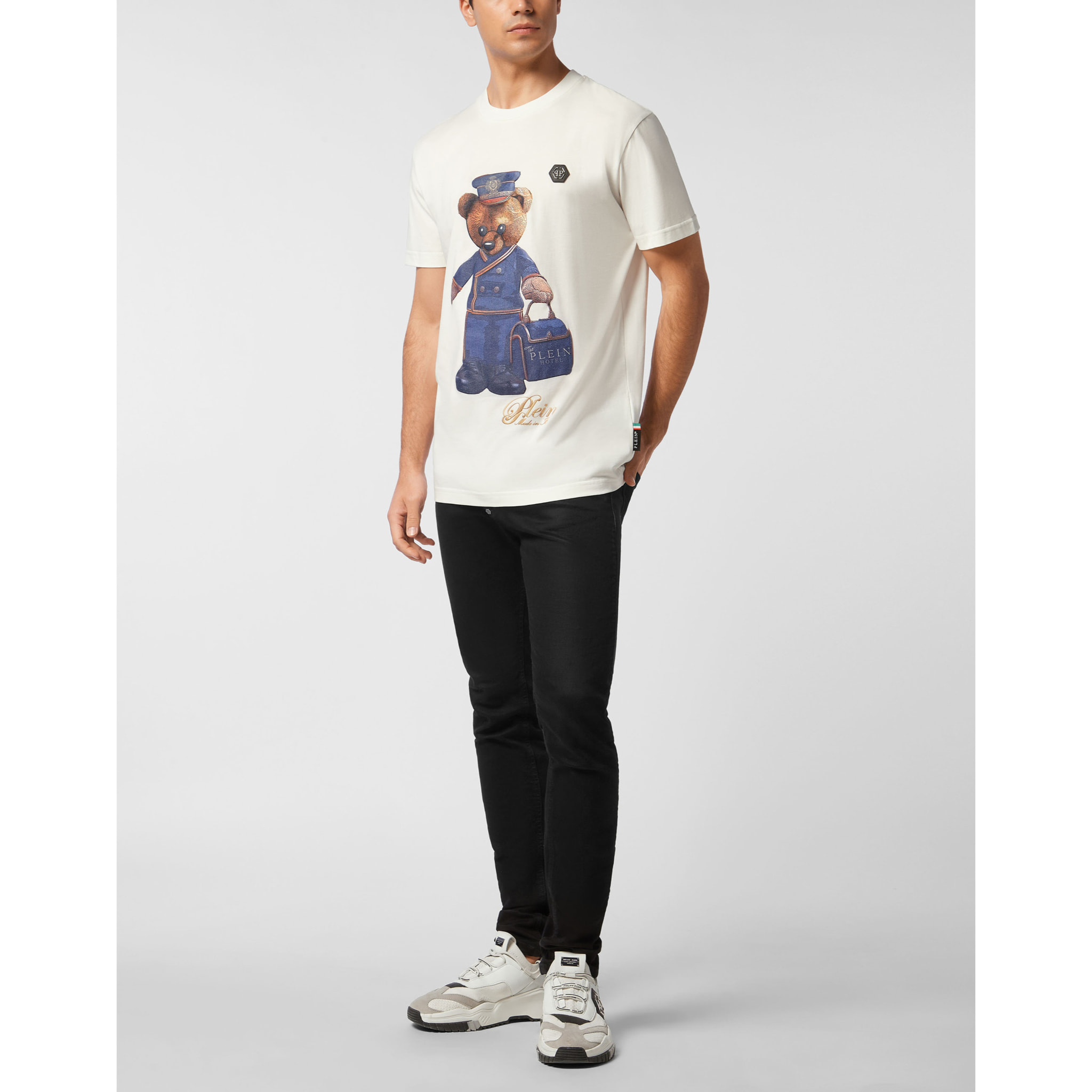 PHILIPP PLEIN Camiseta de cuello redondo y manga corta TEDDY