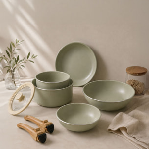 Batterie de cuisine 11 pièce amovible en aluminium celadon - tous feux CELADON