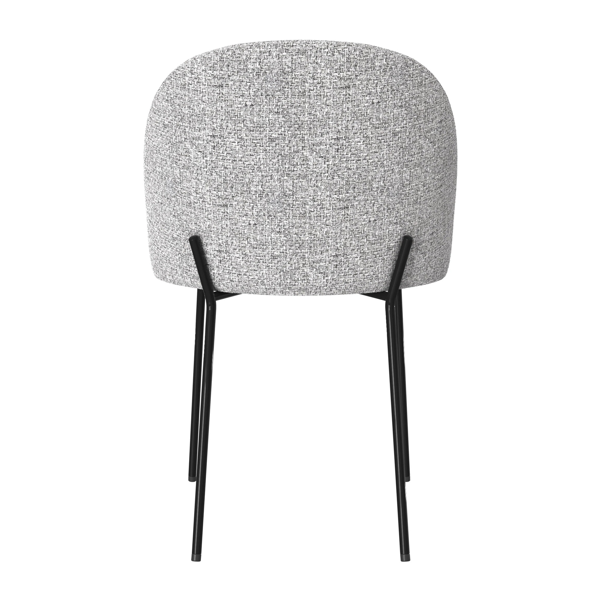 Lot de 2 chaises en tissu chiné gris clair - Karl