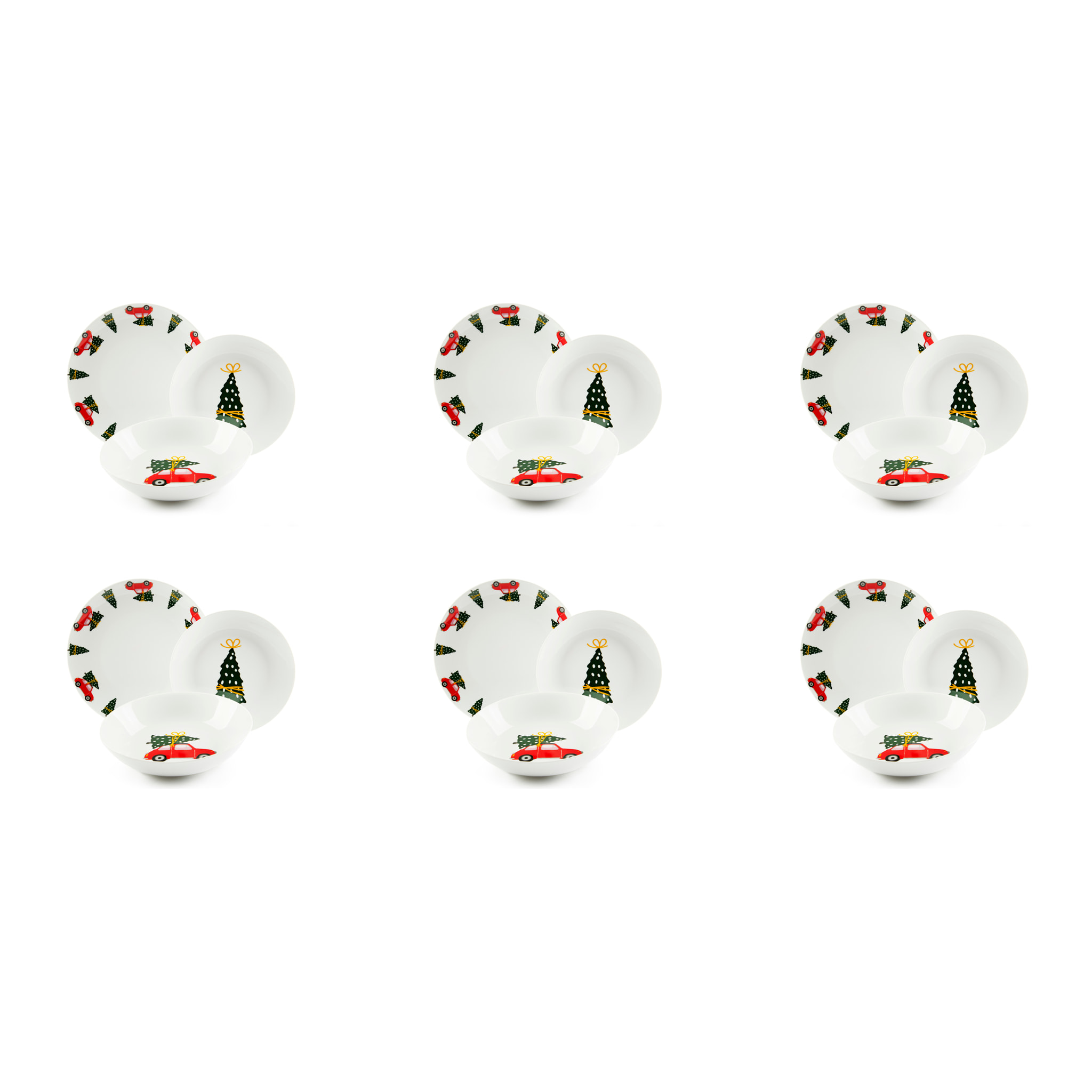 Service de table 18 pièces Excelsa - Ready For Christmas, porcelaine blanche