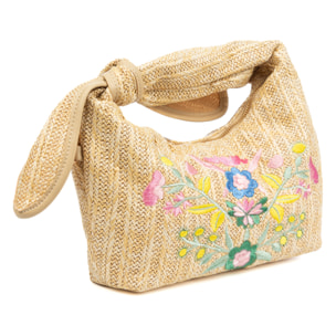 Bisagno Bolso de hombro Mujer. Fabricado en tela y piel sintética PU con diseño de flores.