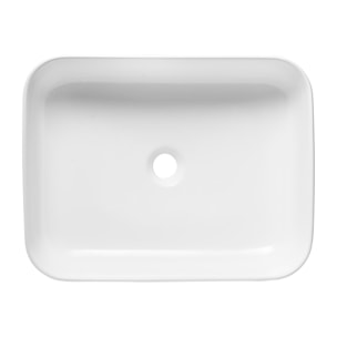 Vasque à poser rectangulaire en céramique 50 x 39 cm - blanc brillant - sans trop-plein - SAT Infinitio
