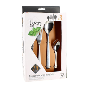 Ménagère 24 pièces en acier inoxydable LIMA