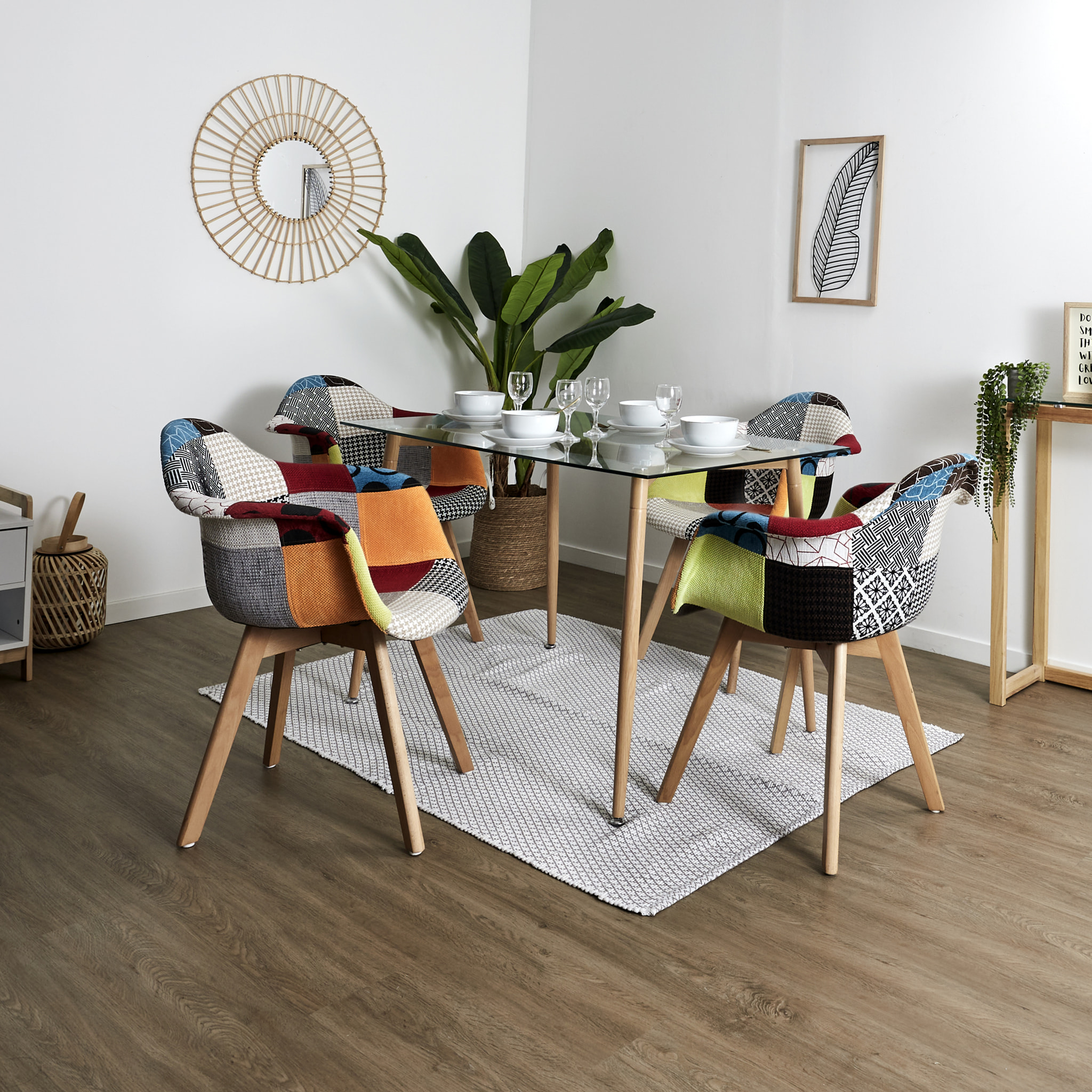 Fauteuil Scandinave Patchwork - Lot De 2