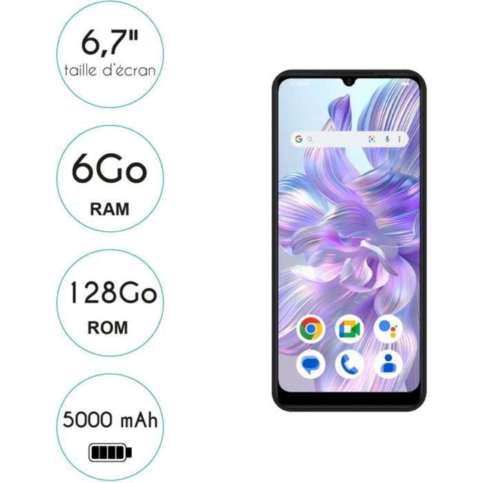 Smartphone LOGICOM Smart Pro Noir 6.74''' 6/128Go