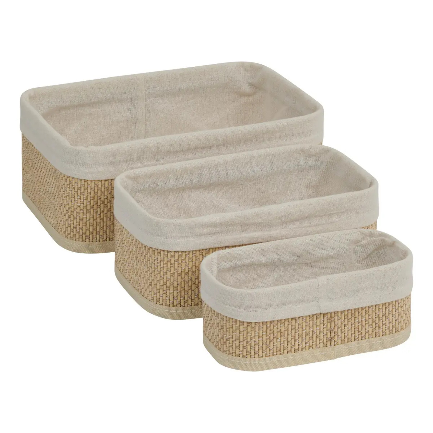 Panier Stemy L20/25/30,5cm beige 3 pièces