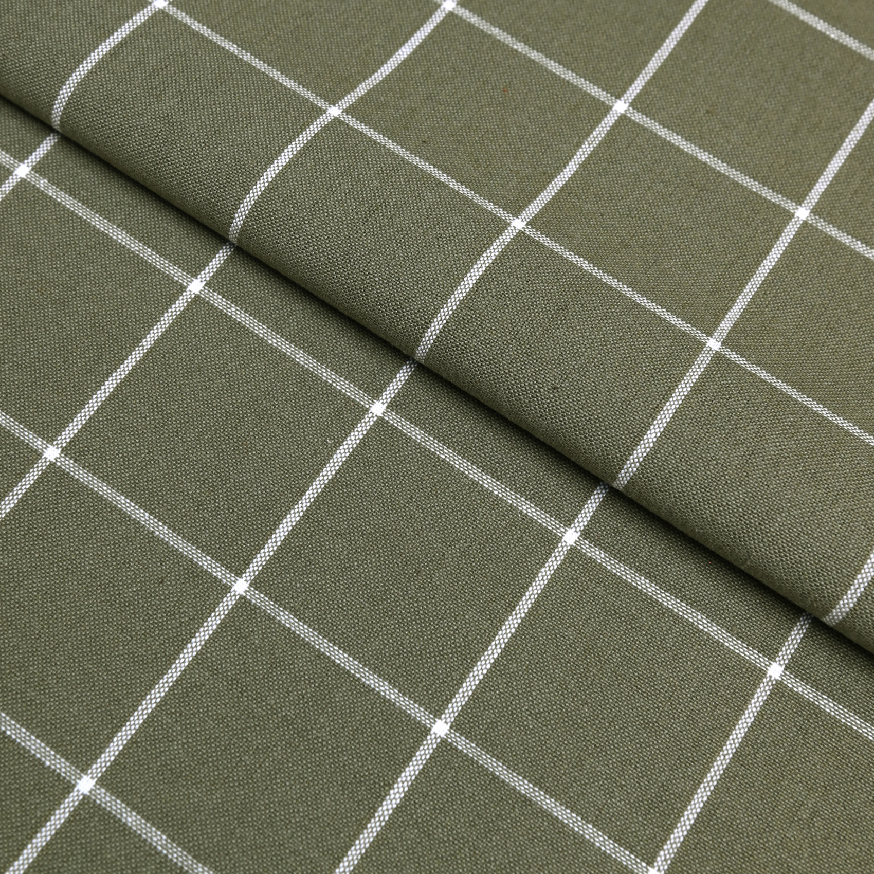 Torchon de cuisine en coton à motif carreaux - Kaki