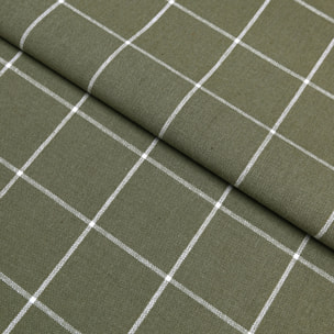 Torchon de cuisine en coton à motif carreaux - Kaki