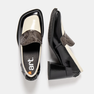 Zapatos con tacón 1705 NAPPA SHINNY BLACK-CREAM/ VERONA color Black-cream