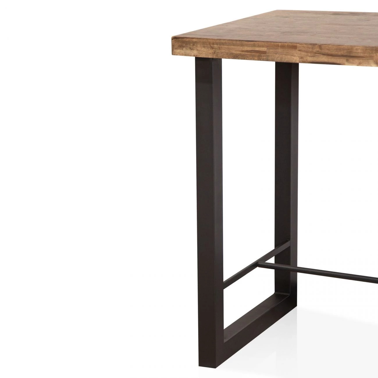 Mesa alta fija con patas metálicas en negro y roble boreal 120x100 cm Loft Roble boreal – Negro