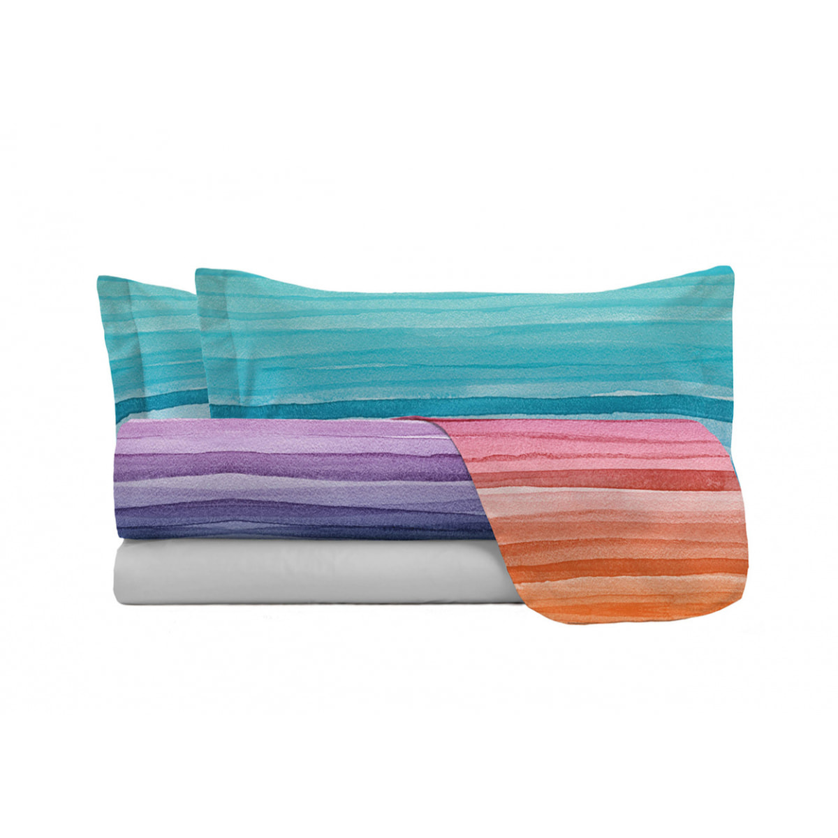 COMPLETO LETTO FANTASY MADE IN ITALY MICROFIBRA-RAINBOW SINGOLO