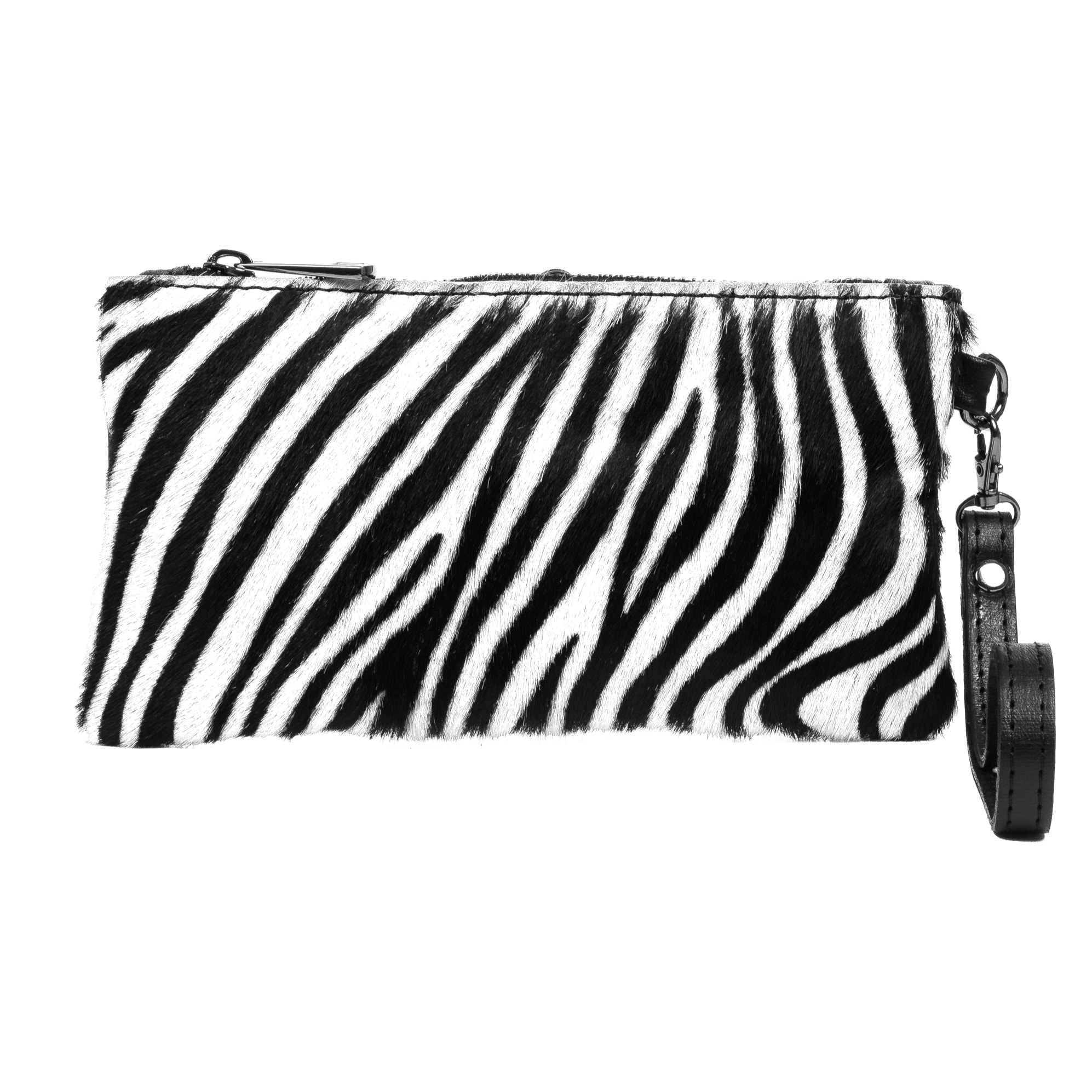 Fiorella Bolso de mano Mujer.Piel auténtica Sauvage Cavallino Cebra