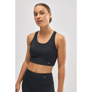Reggiseno sportivo nero con schiena incrociata