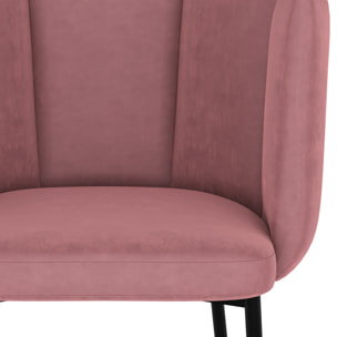 Chaise de bar Rosy en velours rose 67 cm (lot de 2)