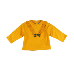 Felpa Bambino Senape Con Fiocco
