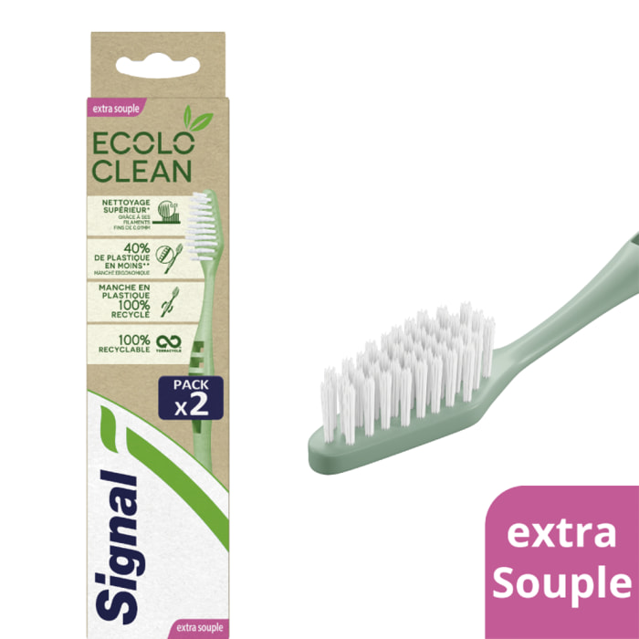 Pack de 6 - Signal Brosse à Dents Écolo Clean Extra Souple x2