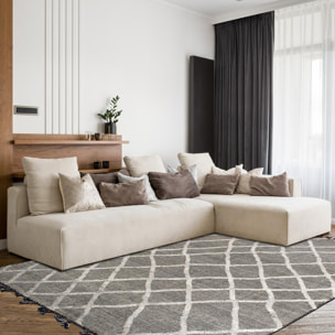 Authentique tapis tissé main en relief en laine