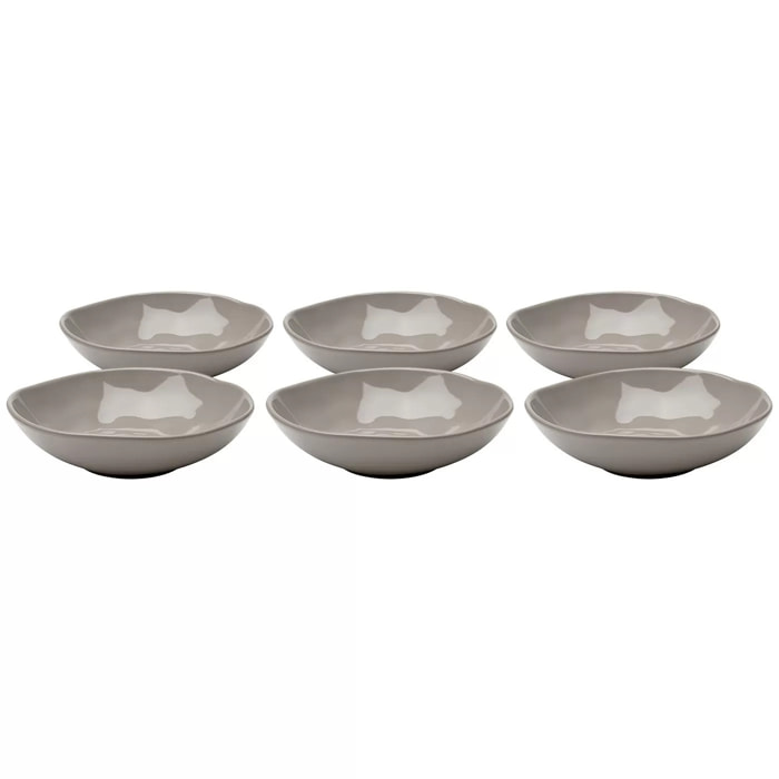 Assiettes creuses Organic 22cm taupe set de 6 Kare Design